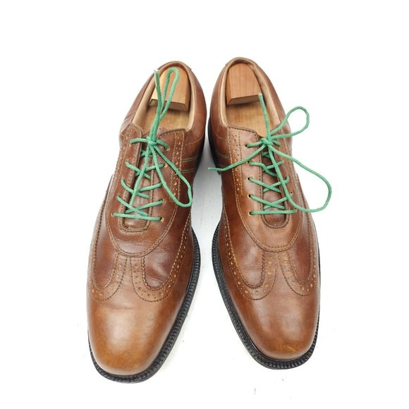 Footjoy FJ Icon 52252 Mens Brown Leather Wingtip Oxford Golf Shoes Sz 11 M main image 4